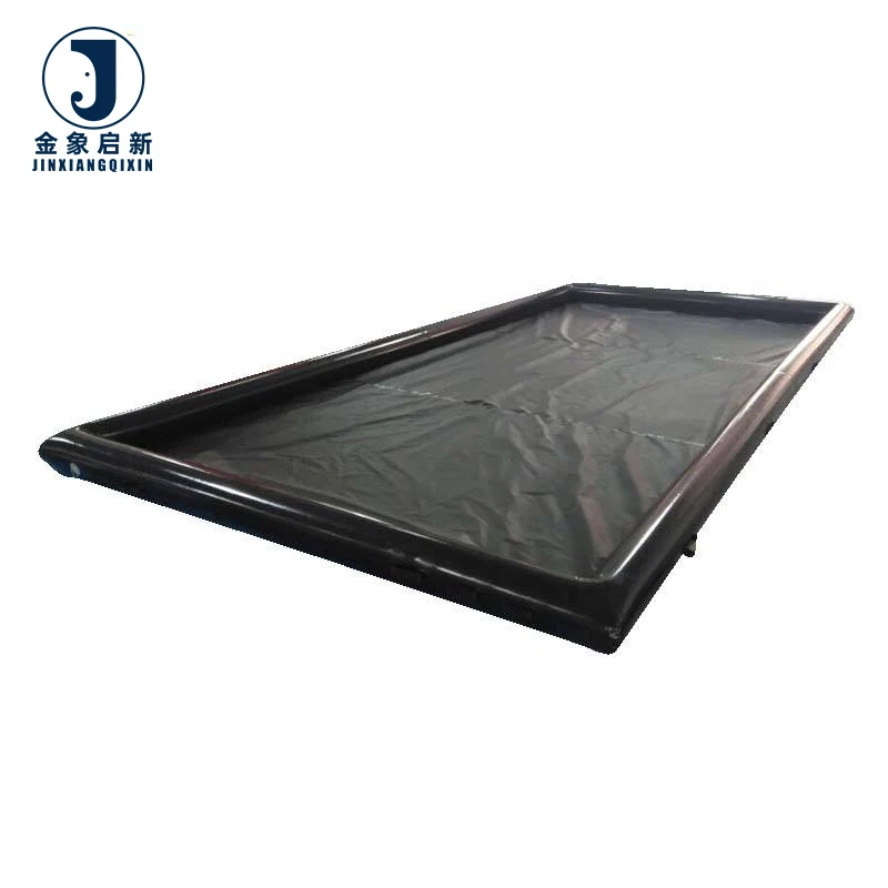 Inflatable Waterproof Eco-Friendly Plain Woven Warp Car Wash Containment Mat Water Collector UV Stabilized Lightweight PVC