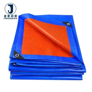160gms Organic Coated Polyethylene Tarpaulin Trucking Covering Roll Waterproof Blackout Eco-Friendly Fabric Blue Orange Outdoor