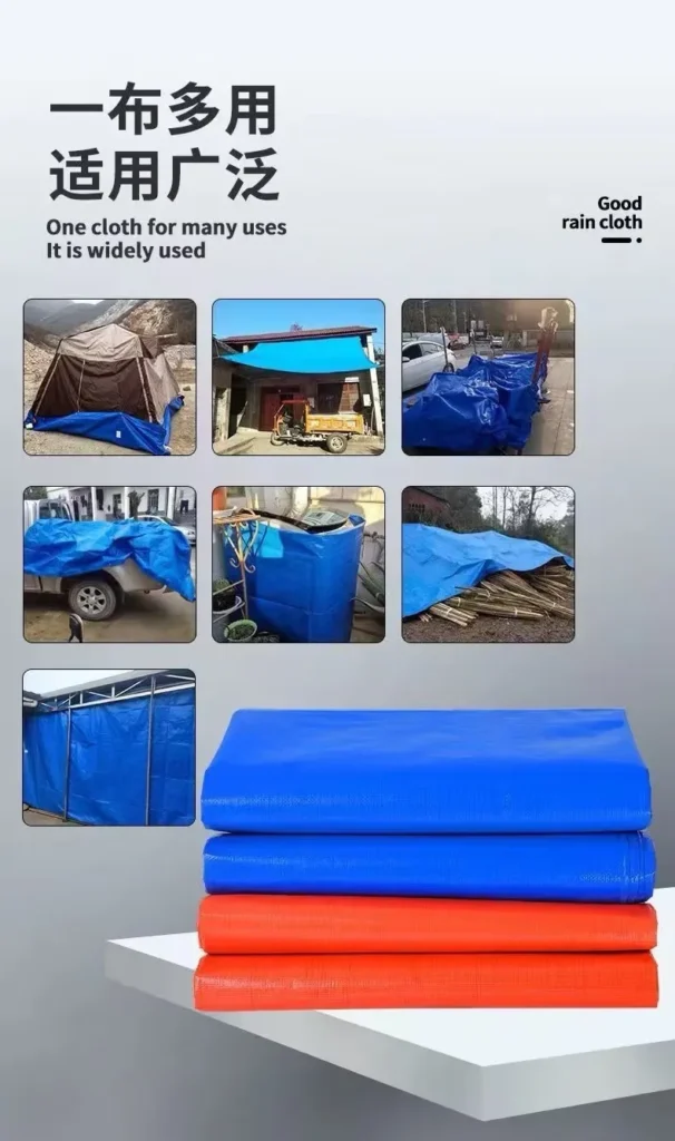 PE Coated Tarpaulin Waterproof Rainproof Outdoor Awning Shade Sail Canopy Pet Dog House Cover for Boys Anti-UV Medium Weight