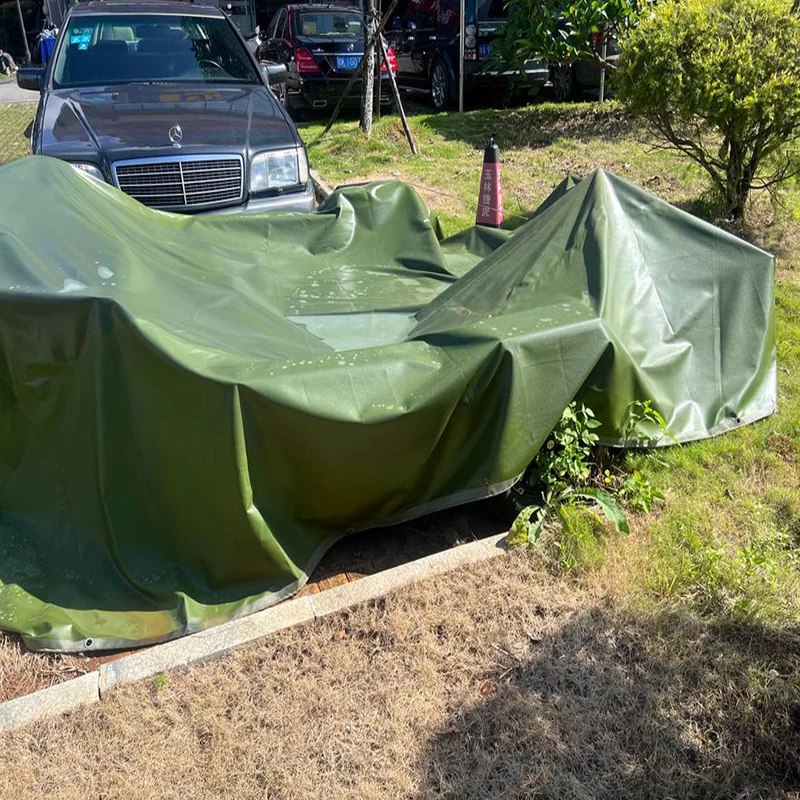JX PVC Coated Tarpaulin/Cover for Farm Waterproof Warp Knitted Tent Pig Broiler Sheep Chicken Farm Plain Style