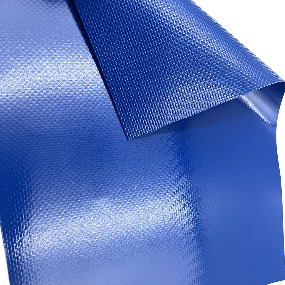 Blue PVC Knife Coated Tarpaulin Heavy Duty Waterproof Truck Cover Fabric Waterproof UV Resistant Industrial Tarpaulin