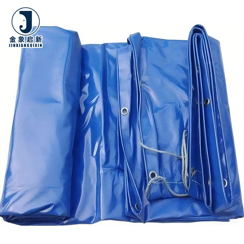 Custom Reinforced Edges Rip-Stop Rubberized PVC Tarpaulin Industry Covering Vinyl Coated Polyester Tarps for Trucks