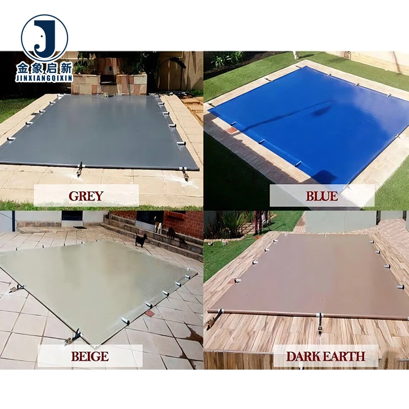 PVC Laminated Waterproof Breathable Anti-UV Blackout Organic Plain Weft Swimming Pool Covers Tarpaulin Coated