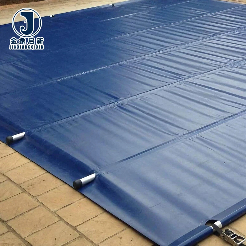 China Manufacturer 18oz 610gsm Heavy Duty Pvc Swimming Pool Cover Pvc Coated Tarpaulin Fabric Roll Roofing Cover Tarp Sheet