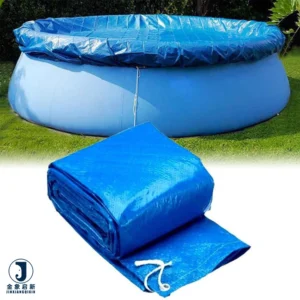 Inflatable Swimming Pool Cover Rainproof Ground Outdoor Bathtub Waterproof Coated Blackout Organic Plain Tarpaulin Boys Girls PE