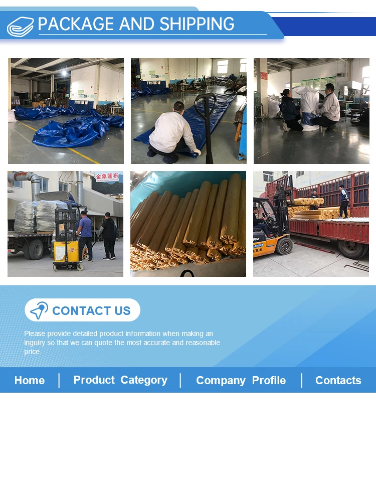 Industrial Grade Waterproof PVC Tarpaulin Roll  High Tenacity PVC Coated  Blue Outdoor Waterproof Tarpaulin