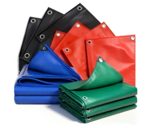 Factory Direct Heavy Duty Pvc Coated Polyester Fabric Tarps Plastic Coated Fabric UV-Resistant Plain Windproof