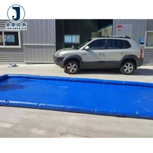 Inflatable Waterproof Eco-Friendly Plain Woven Warp Car Wash Containment Mat Water Collector UV Stabilized Lightweight PVC