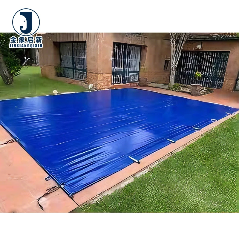 JX PVC Laminated Waterproof Breathable Anti-UV Blackout Organic Plain Weft Swimming Pool Covers Tarpaulin Coated