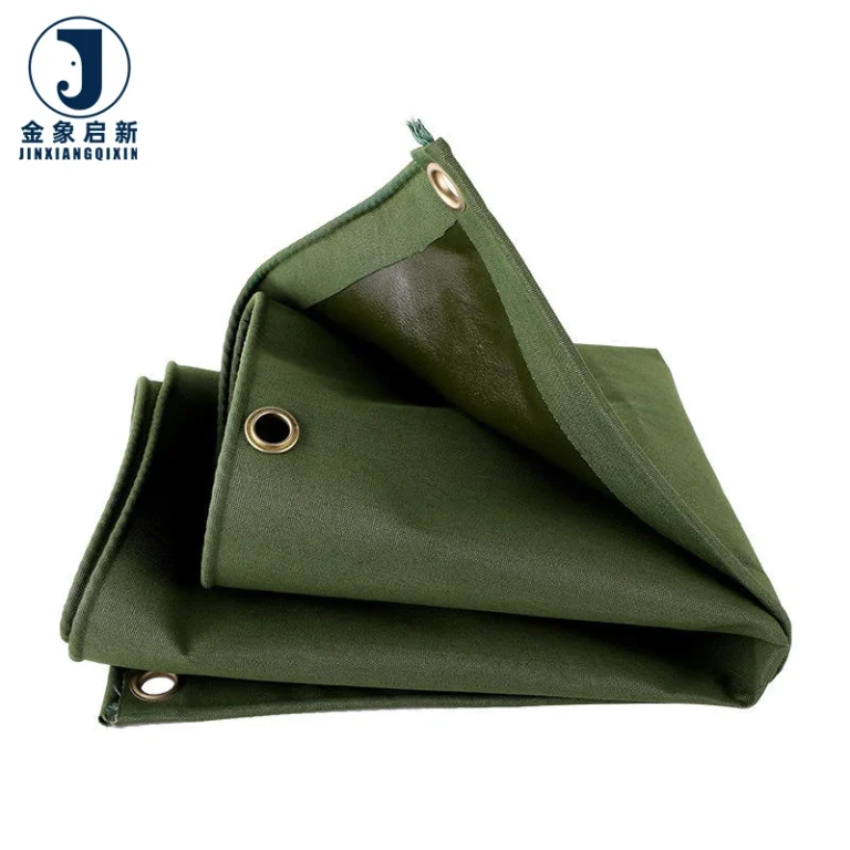 JX Heavy Duty Woven Plain Canvas Laminated 600 GSM Tarpaulin Waterproof UV Resistant Multi-Use Industrial Grade