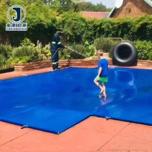 JX PVC Laminated Waterproof Breathable Anti-UV Blackout Organic Plain Weft Swimming Pool Covers Tarpaulin Coated