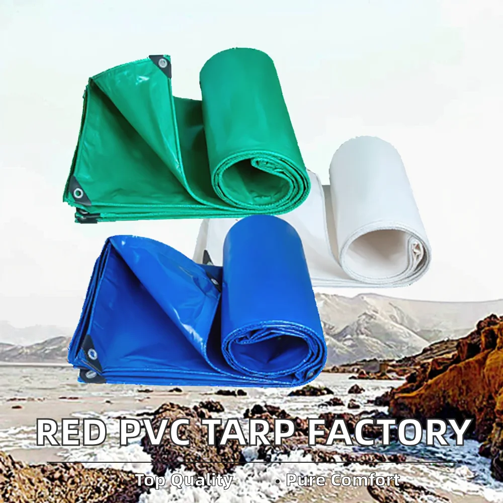 Industrial Grade Waterproof PVC Tarpaulin Roll  High Tenacity PVC Coated  Blue Outdoor Waterproof Tarpaulin