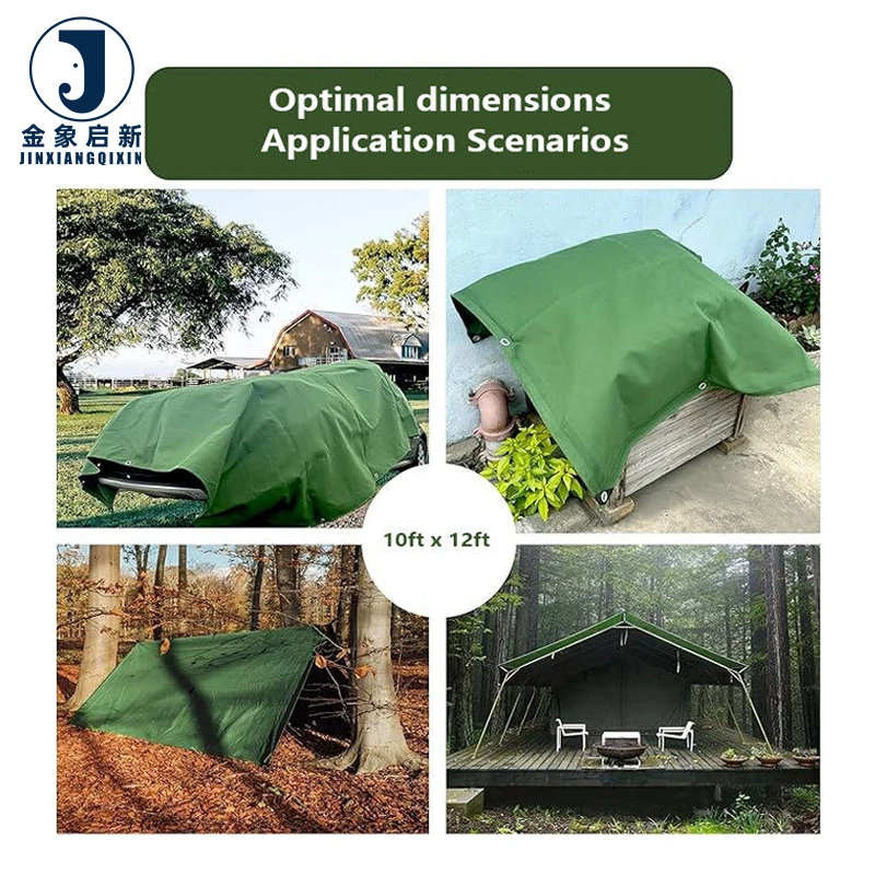 Custom Heavy Duty Woven PVC Laminated Industrial Canvas Tarpaulin Ripstop Style Waterproof Car Truck Cover Home Textiles Bags