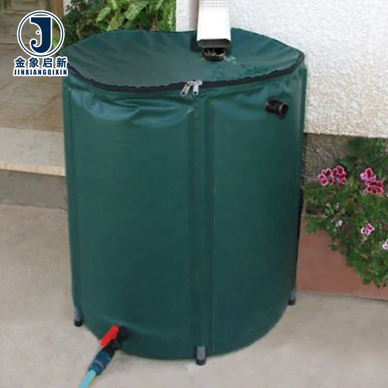 NST Green 50 Gallon Collapsible Rain Barrel Rainwater Collection System Portable Garden Water Storage Tank Water Catcher