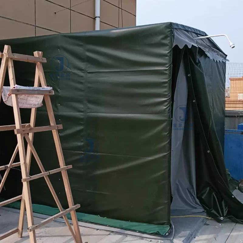 JX PVC Coated Tarpaulin/Cover for Farm Waterproof Warp Knitted Tent Pig Broiler Sheep Chicken Farm Plain Style