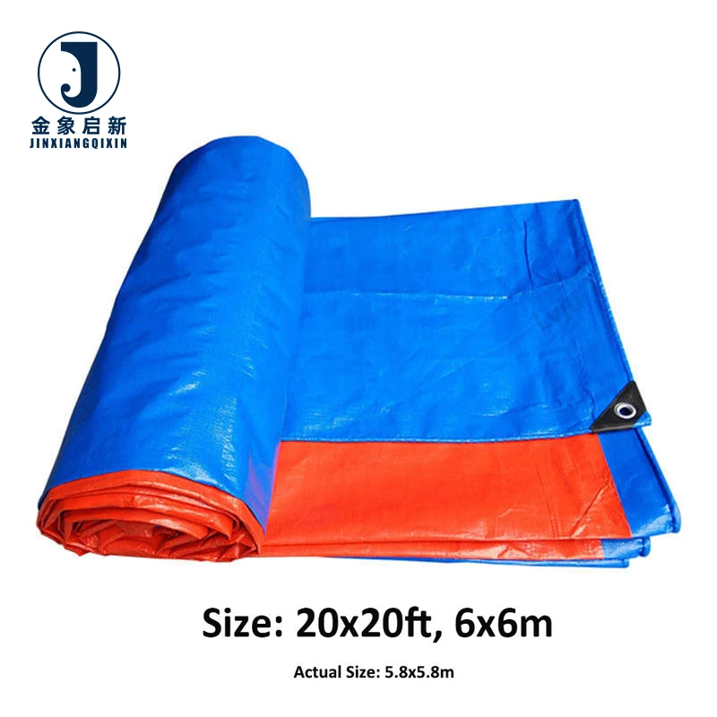 160gms Organic Coated Polyethylene Tarpaulin Trucking Covering Roll Waterproof Blackout Eco-Friendly Fabric Blue Orange Outdoor