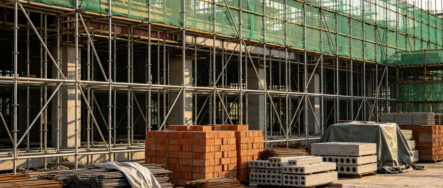Construction site tarpaulin application