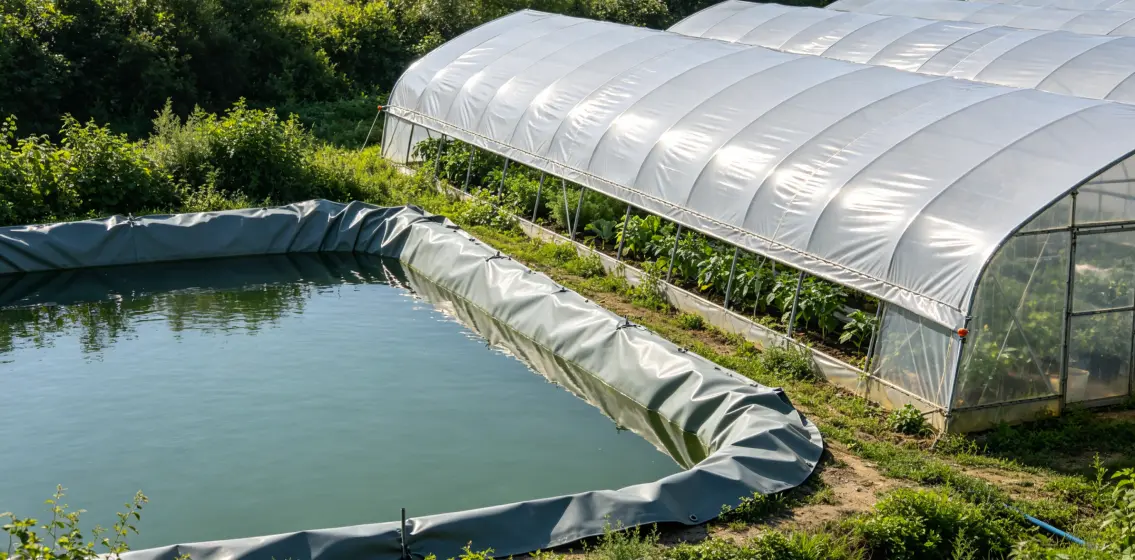PVC pond liner and aquaculture cover for fish farming operations
