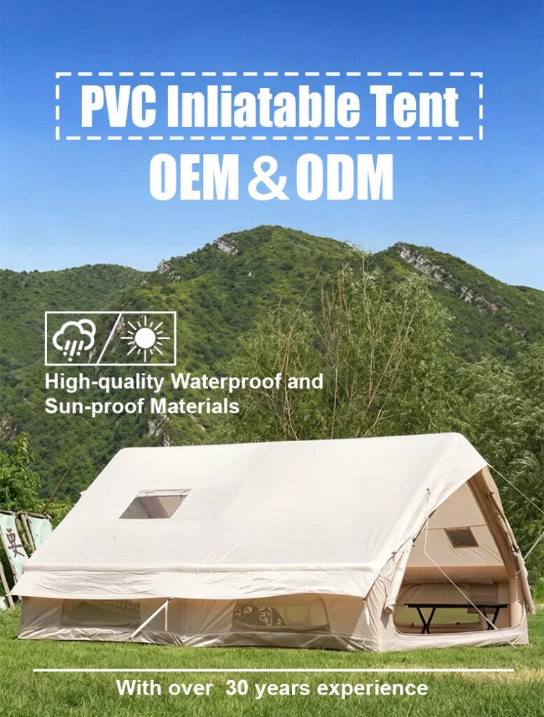 High Quality Four-Season Inflatable Tent for Camping Durable PVC Waterproof All-Weather Resistance Quick Automatic Opening