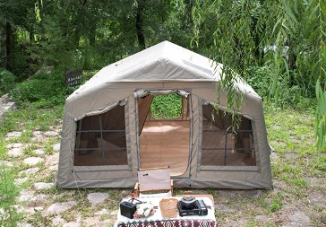 Luxury PVC Inflatable Tent for Glamping Outdoor Waterproof with Quick Automatic Opening Four-Season Foldable Design and Pump