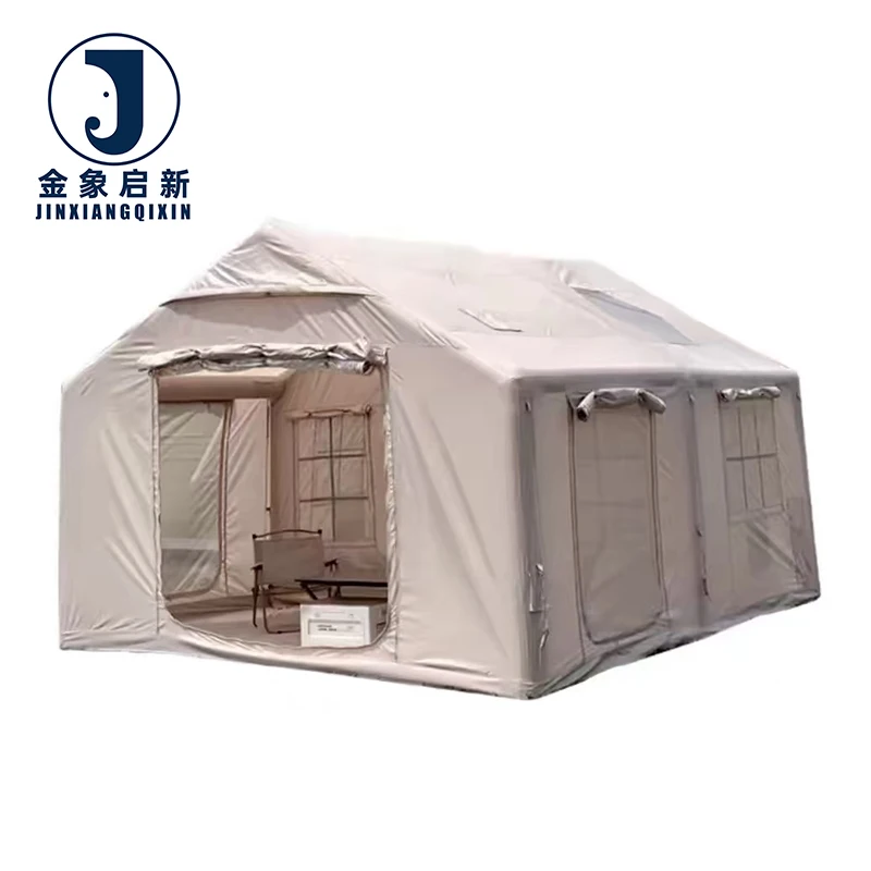Luxury Custom Waterproof PVC Windproof Large Family Inflatable Tent for 4 Season Outdoor Camp Glamping
