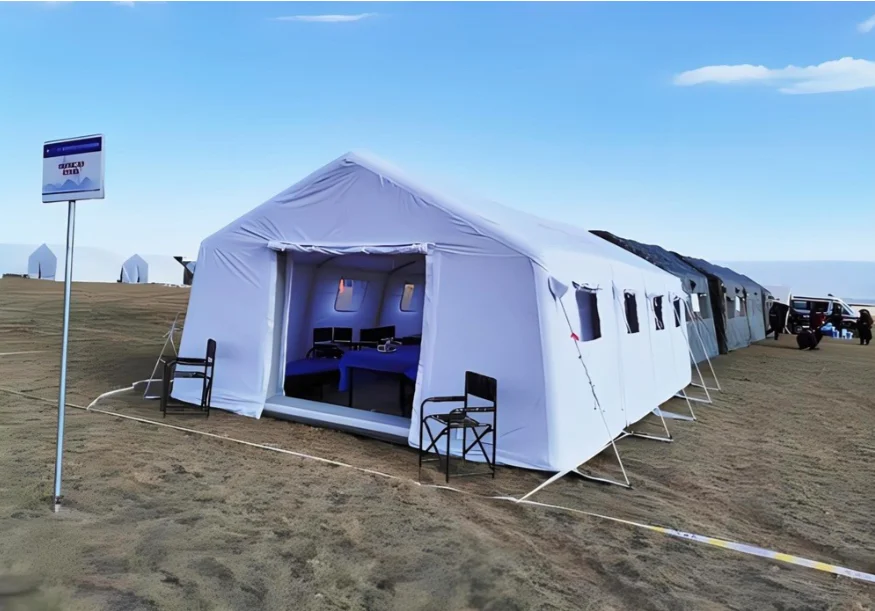 Luxury PVC Inflatable Tent for Glamping Outdoor Waterproof with Quick Automatic Opening Four-Season Foldable Design and Pump