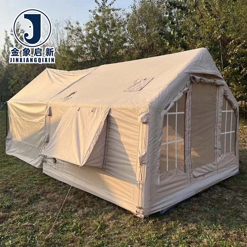 Portable Inflatable Camping Tent Large Waterproof Family Outdoor Air Tent With Great for 8-10 Person Group Trip