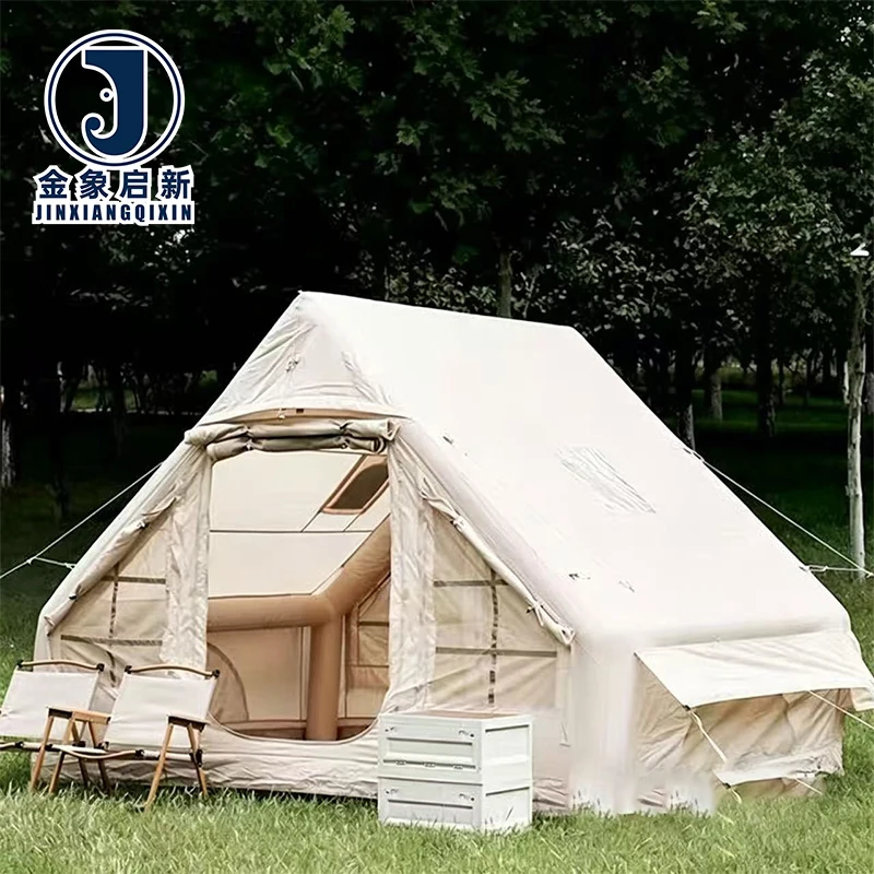 4 Season Inflatable Tent Camping Large Waterproof Family Outdoor Portable Air Tent for Winter Summer Rain 8-10 Person