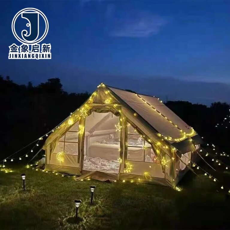 Waterproof Inflatable Camping Tent Large Family Outdoor Portable Air Tent With Double Door For 4-6 Person Summer Camping