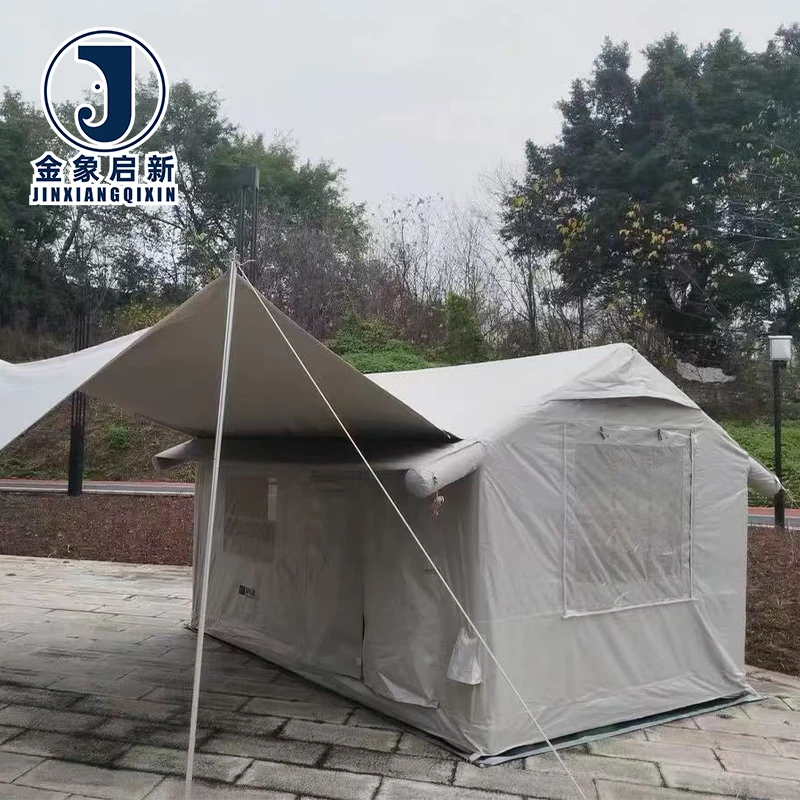 Luxury Custom Waterproof PVC Windproof Large Family Inflatable Tent for 4 Season Outdoor Camp Glamping