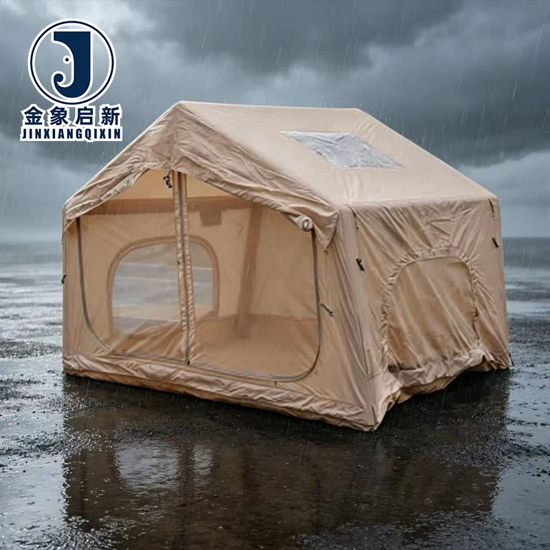 Waterproof Inflatable Camping Tent Large Family Outdoor Portable Air Tent With Skylight for 6-8 Person Glamping Trip