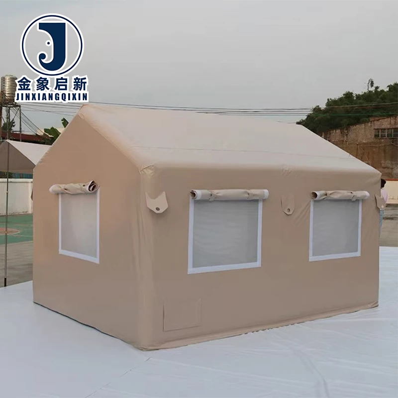 Large Inflatable Camping Tent Waterproof Family Outdoor Portable Air Tent With Air Pump for 8-10 Person Group Camping