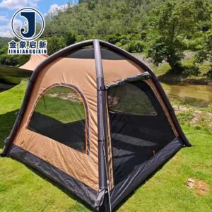 Heavy Duty Inflatable Tent For Camping Waterproof 4 Season Family Outdoor Portable Large Air Tent For 8-10 Person Group