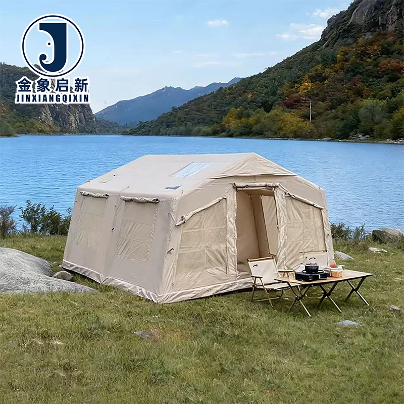 Portable Inflatable Camping Tent  Oxford Waterproof Family Outdoor Air Tent for 4-6 Person Beach Camping Holiday