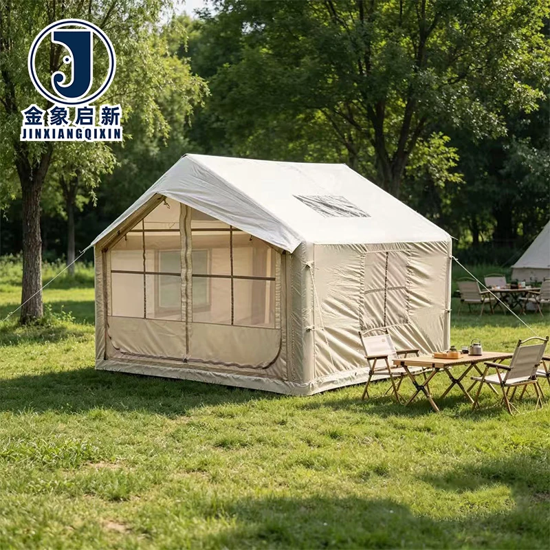 Waterproof Inflatable Camping Tent Large Family Outdoor Portable Air Tent With Skylight for 6-8 Person Glamping Trip