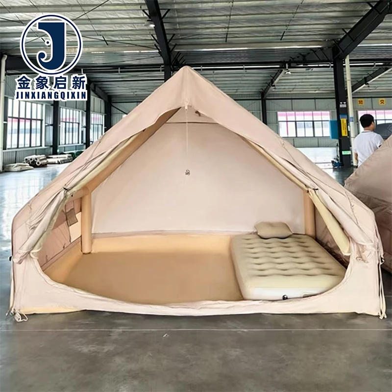 Portable Inflatable Camping Tent for Winter Summer and Rain Waterproof Family Outdoor Air Tent for 4-6 Person Adventure