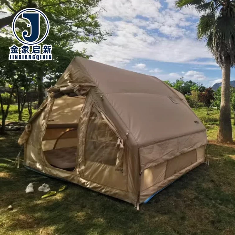 Waterproof Inflatable Camping Tent Large Family Outdoor Portable Air Tent With Double Door For 4-6 Person Summer Camping
