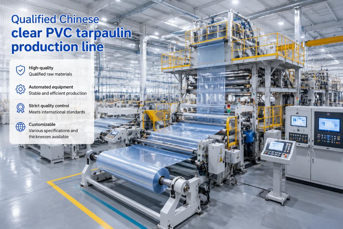 Qualified Chinese clear PVC tarpaulin production line with automated equipment